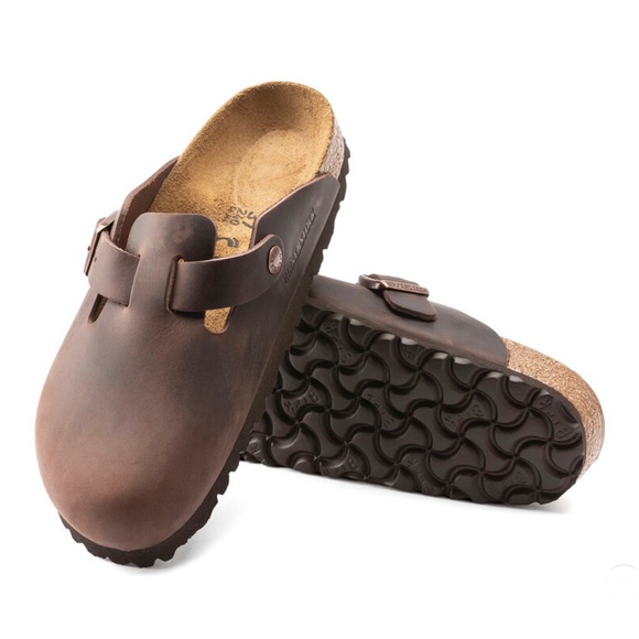 NWT Men’s Birkenstock Boston Oiled Leather Clog in Habana (Medium Brown) - Picture 11 of 15